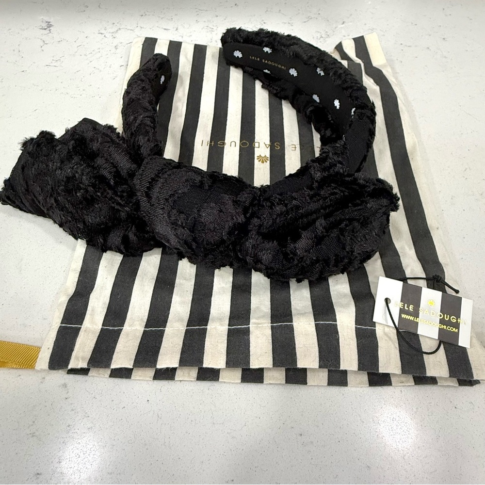 Lele Sadoughi Black Brocade Holly Headband